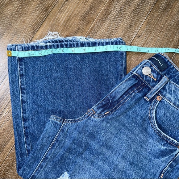 Aeropostale 90’s Mid Rise Baggy Jeans Blue Dark Wash Distressed - Picture 3 of 12